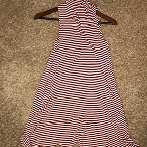 Red and white stripped dress